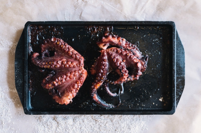 Octopus dish cooked in a Harrison Oven