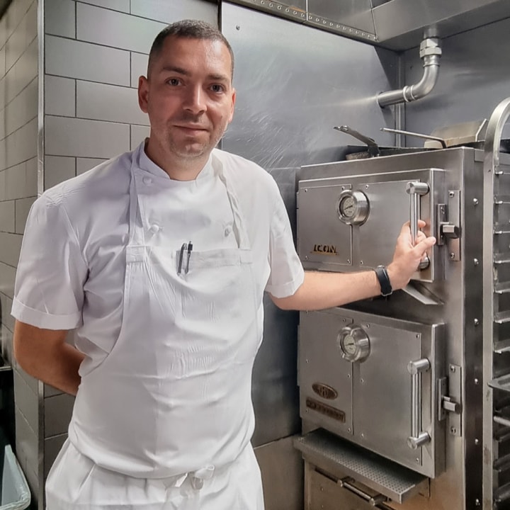 Andrei Poptelecan, Head Chef at Berners Tavern with the Harrison Icon